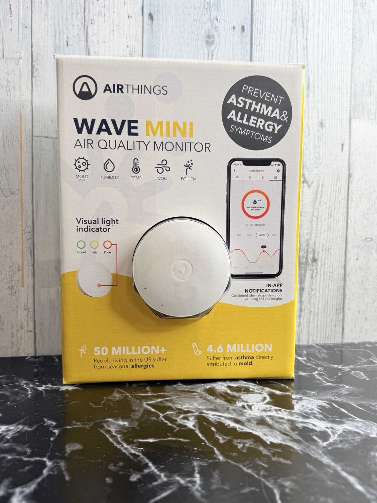 AirThings 2920 Wave Mini Smart Indoor Air Quality Monitor
