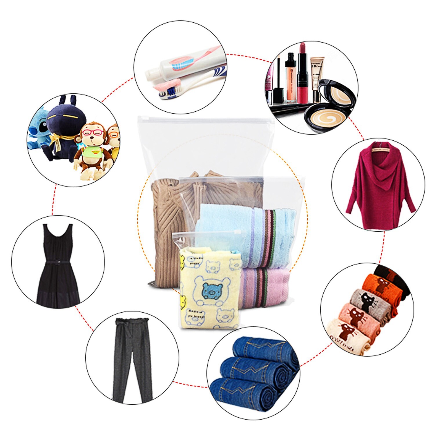 9-Pack Water-Resistant Clothes Storage Bags – Durable Travel Luggage Organizer