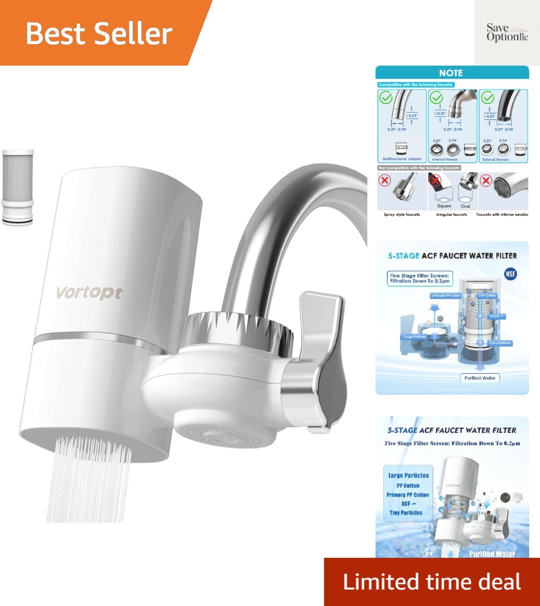 Faucet Water Filter for Sink, T1 Rapid Flow – 400 Gallons Faucet Mount Water …