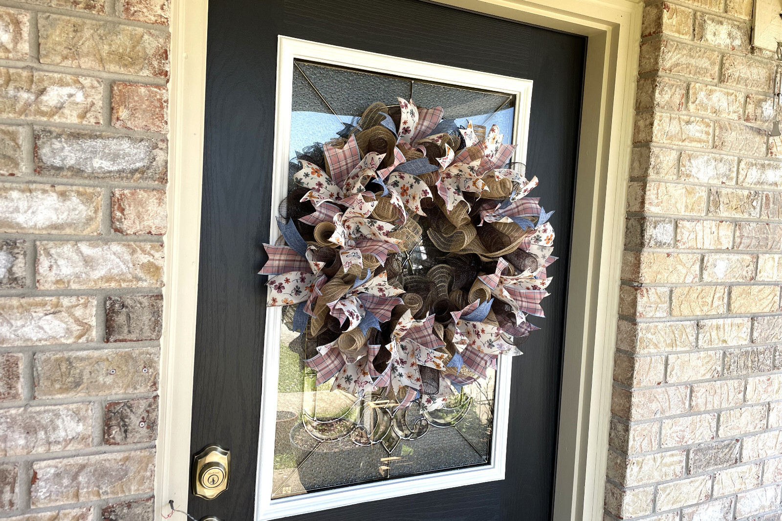Prairie Butterfly Spring Summer Fall Deco Mesh Wreath, Farmhouse Cottage Decor