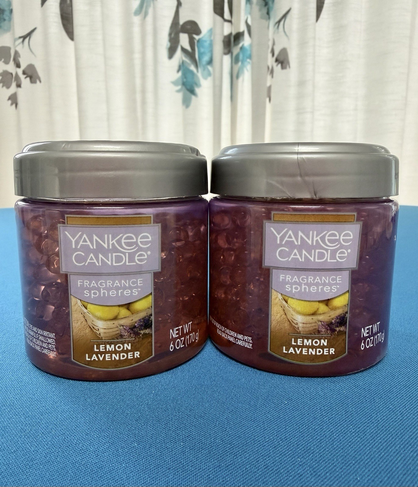 Yankee Candle Fragrance Spheres Neutralizing Beads LEMON LAVENDER Lot of 2 New