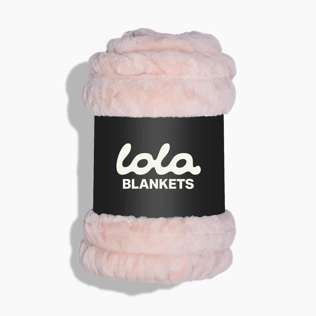 Lola Blankets Large in Blush Pink (60 X 72 inches) MSRP $325
