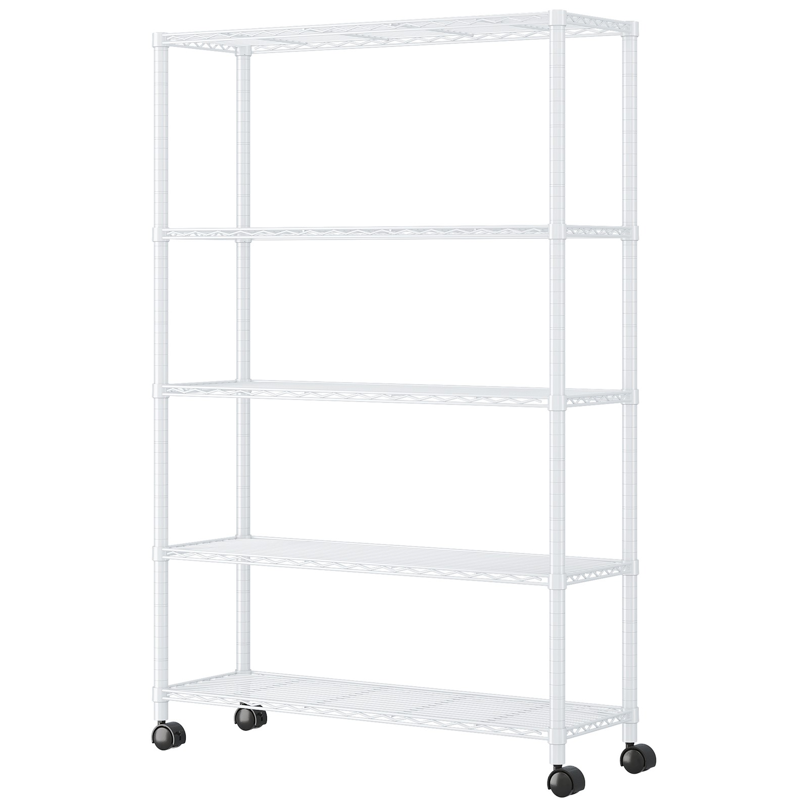 3/5 Tier Shelf Adjustable Wire Microwave Oven Metal Shelving Rack with Wheels