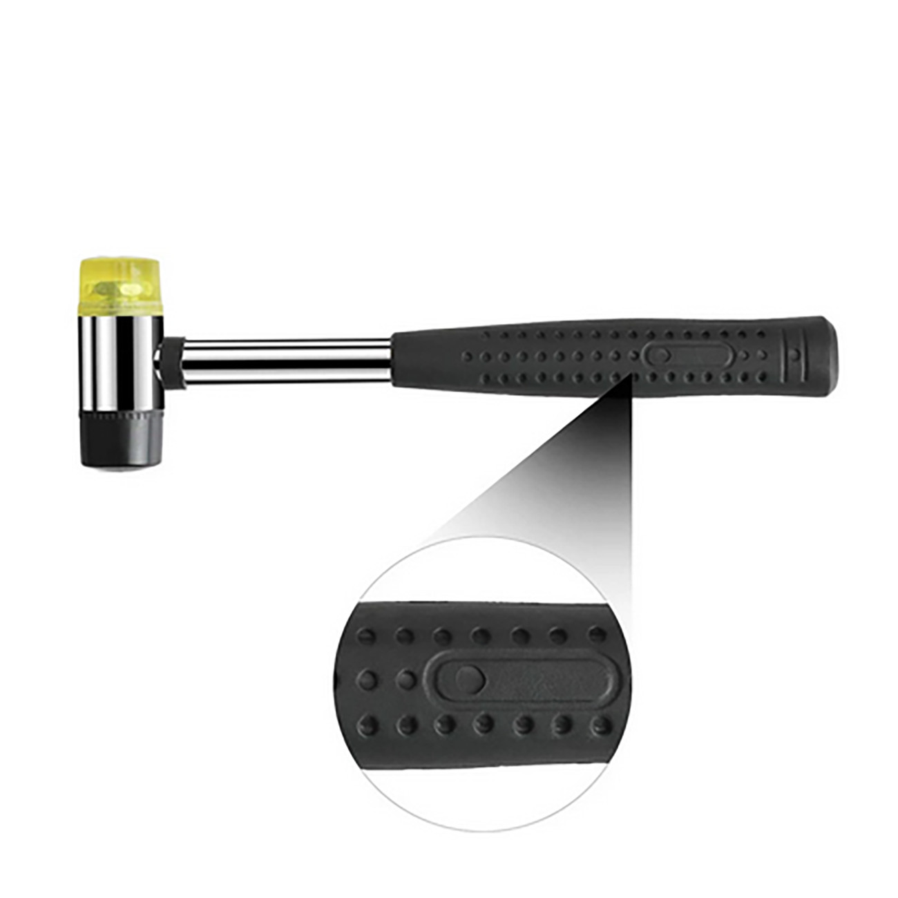 2-Way 25mm Mini Small Rubber And Nylon Head Face Mallet Hammer Handle Shaft