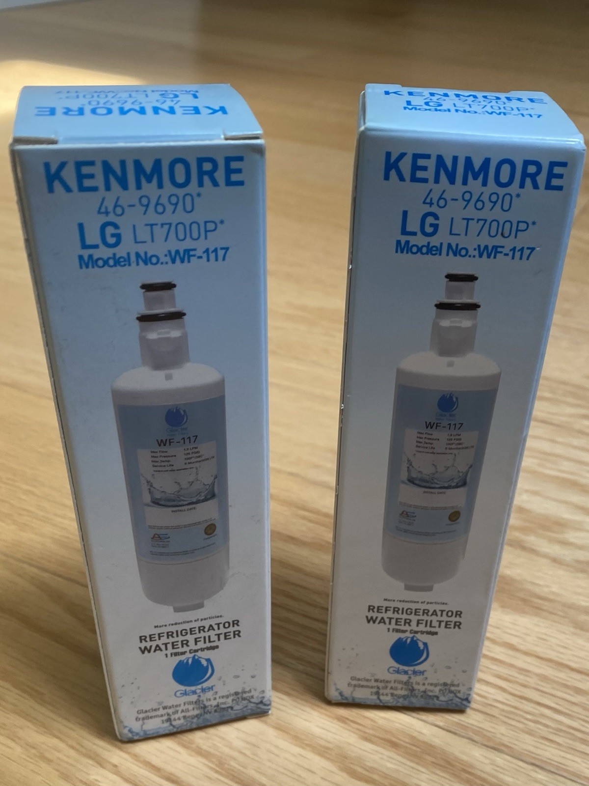 Refrigerator Water Filter LG LT700P Kenmore 46-9690 Lot Of 2 Model #WF-117. NIB.