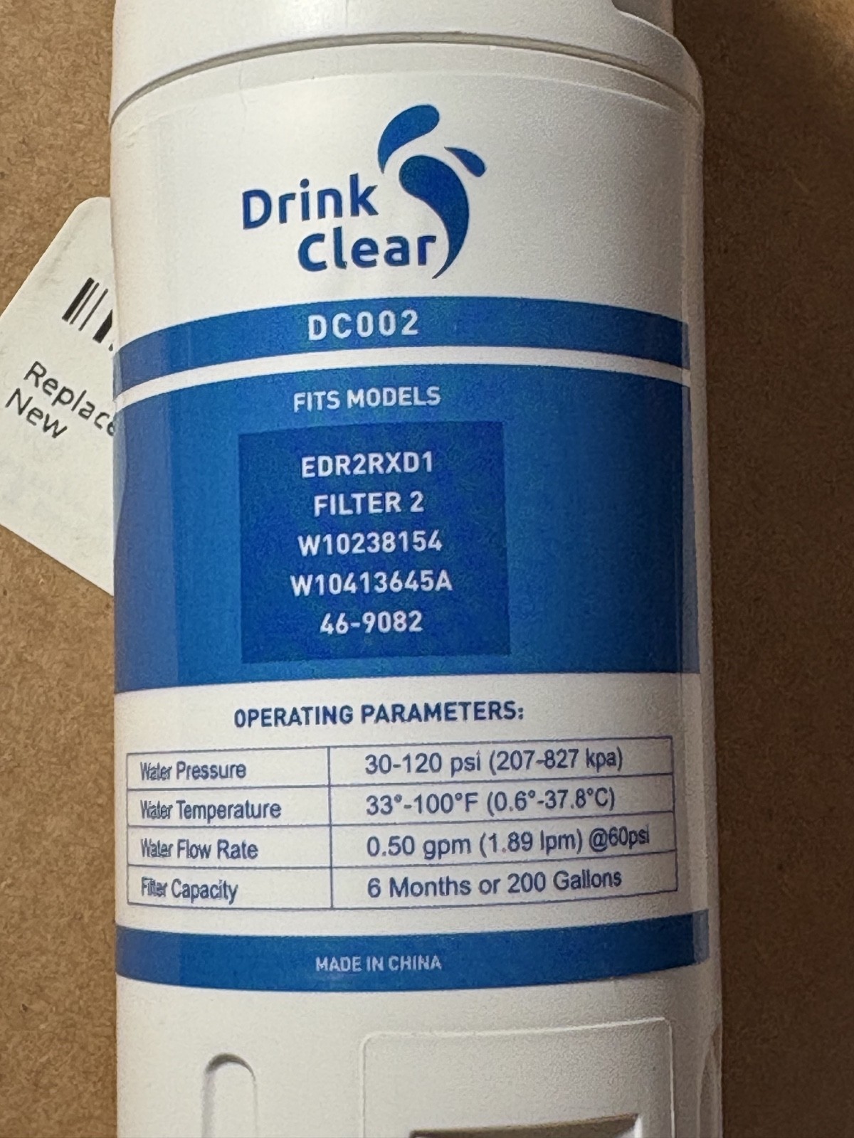 NEW DRINK CLEAR DC002 Whirlpool Filter Set of 3 EDR2RXD1, W10238154, W10413645A