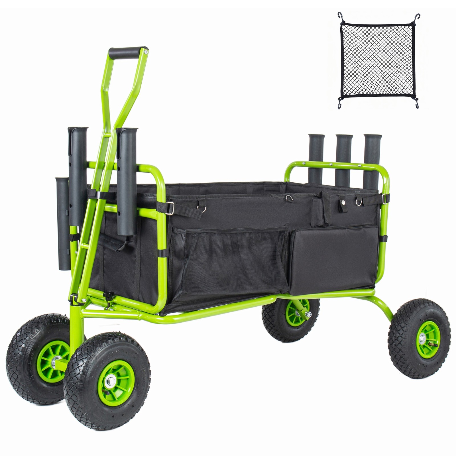 550lb Large Capacity Fishing Cart,Collapsible Beach Wagon w/ All-Terrain Wheels