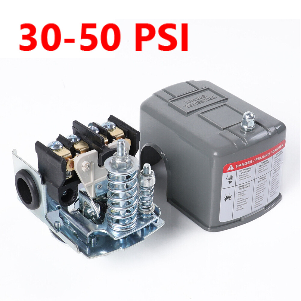 30-50 PSI Adjustable Well/Water Pump Pressure Control Switch Double Spring Pole