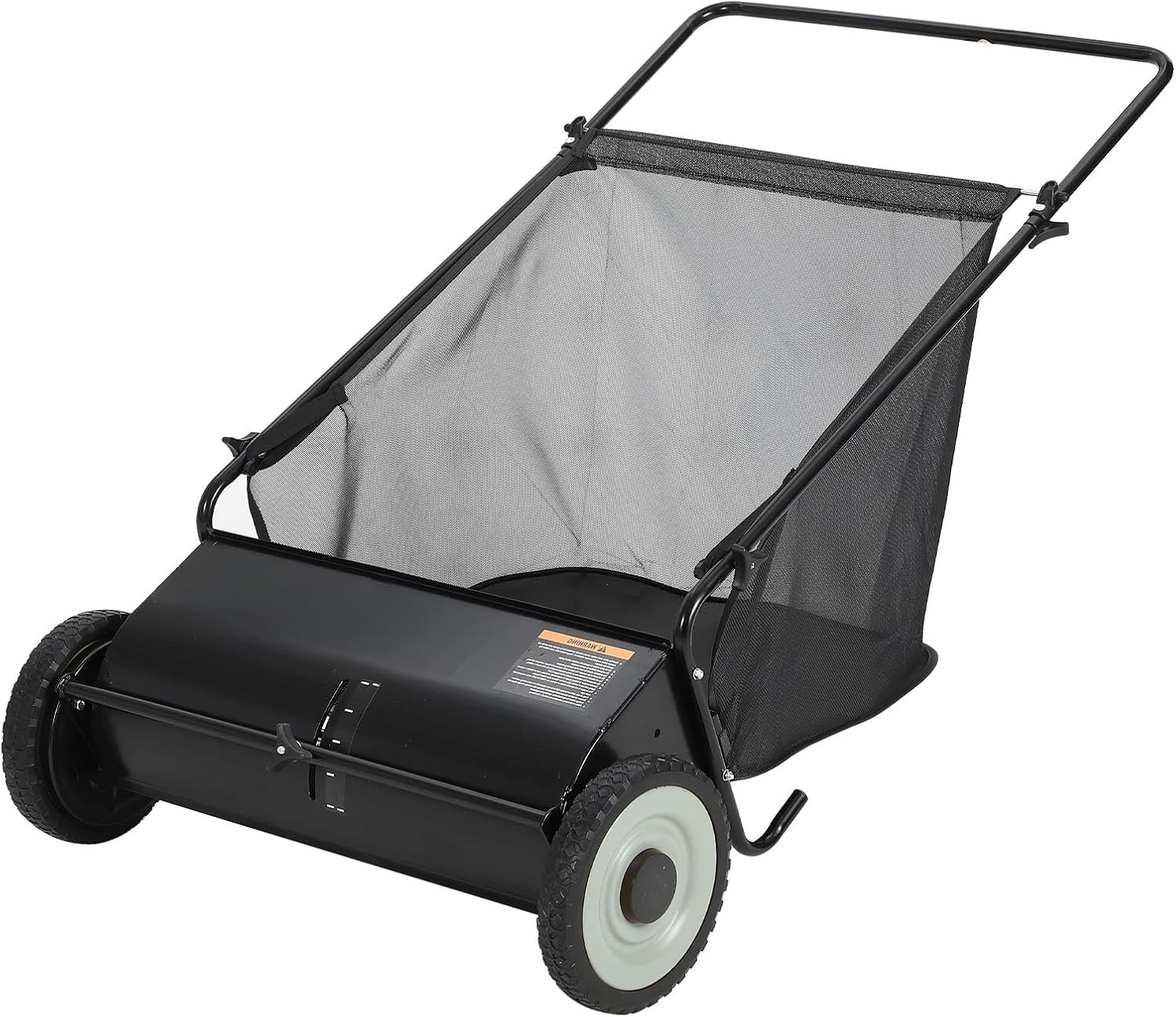 26″ Manual Push Lawn Sweeper 7 Cu. Ft. Hopper Capacity Leaf & Grass Collector