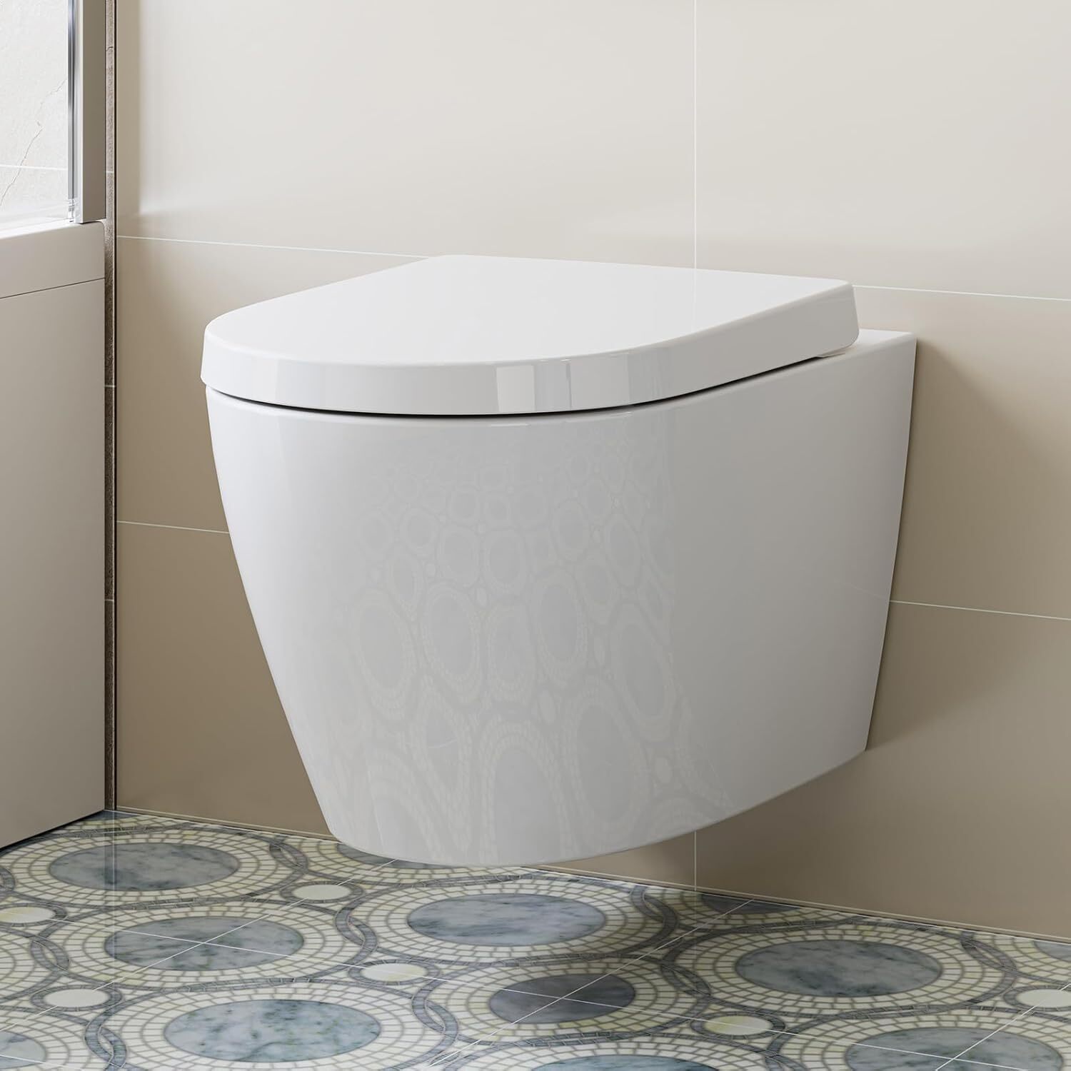 In-Wall Tank and Toilet Combo Set 1.1/1.6 GPF Elongated Wall Hung Toilet w/ Seat