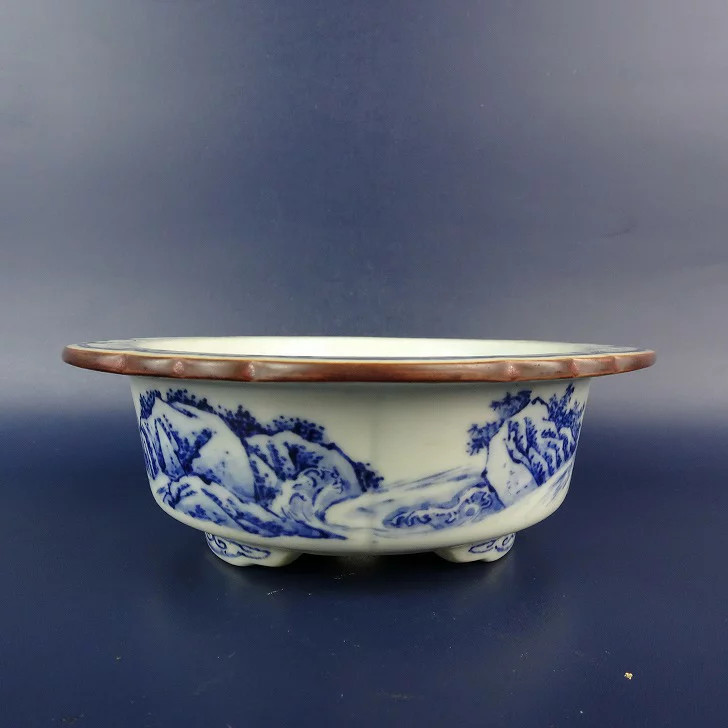 [Used] Bonsai Pot Sozen Small Irregular Round 15.2cm (6in) Japan