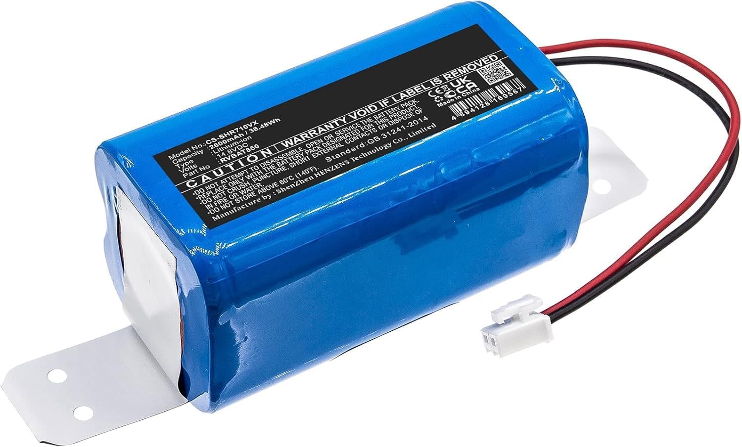 Replacement Battery for Shark RV240BLXUS AV1110ARUS RV2600WS RV9915VXUS RV750CA