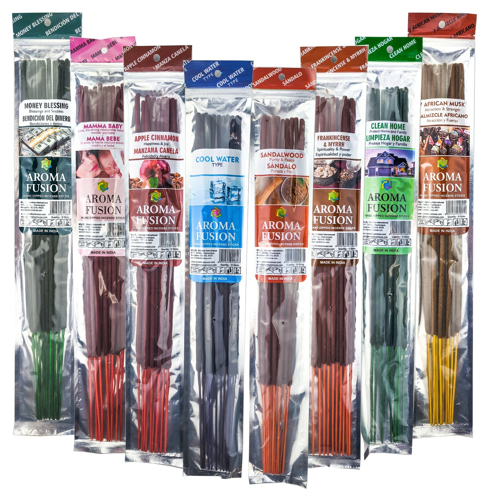 Aroma Fusion JUMBO 19″ Incense Sticks, Hand Dipped, 10-Stick Packs