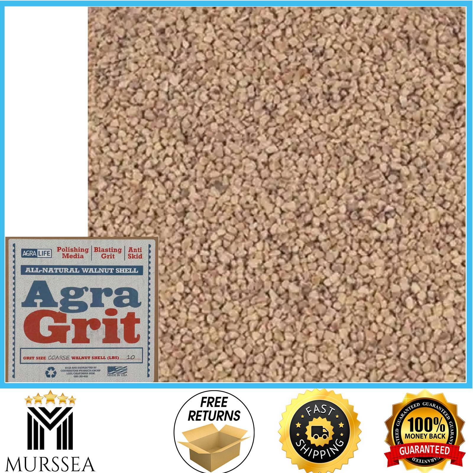 Walnut Shell Sand Blasting Media Biodegradable Non-Toxic Reusable 10 lb. NEW