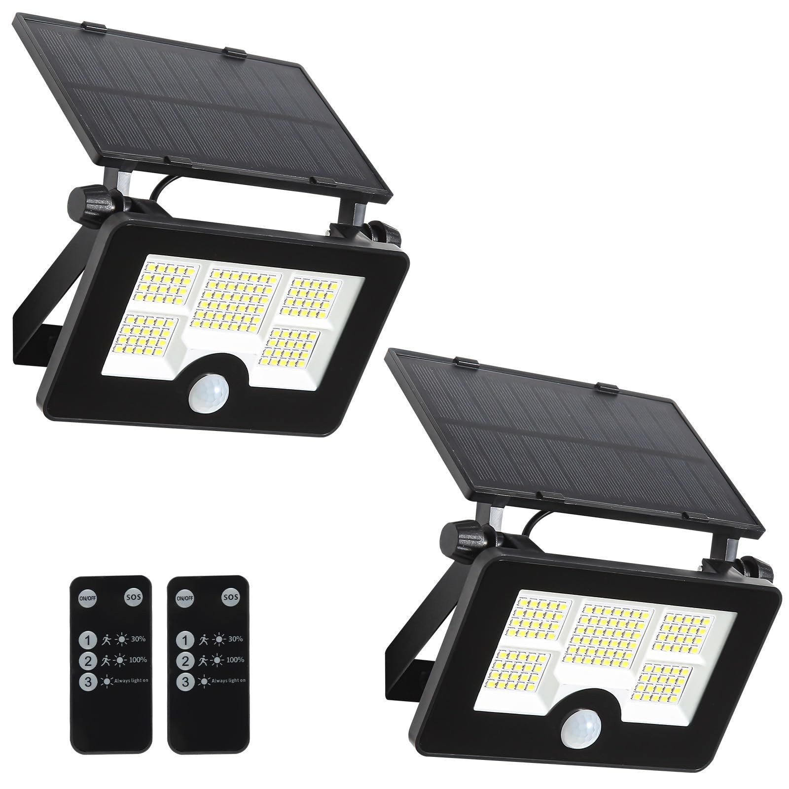 Solar Flood Light, 122 LEDs Bright Motion Sensor Outdoor Lights, Dusk-to-Dawn…