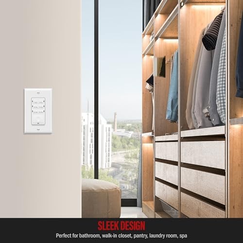 30-Minute No Neutral Countdown Timer Switch, 1-5-10-15-20 1 Pack White 30 Min