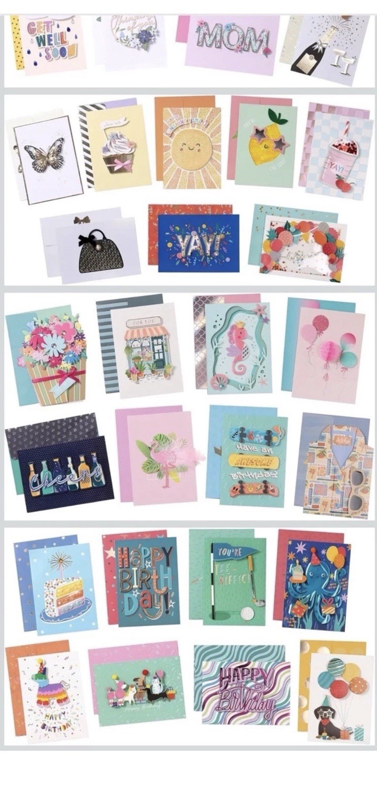 NEW All Occasion Greeting Card Collection, 40ct Hand crafted with envelope & box