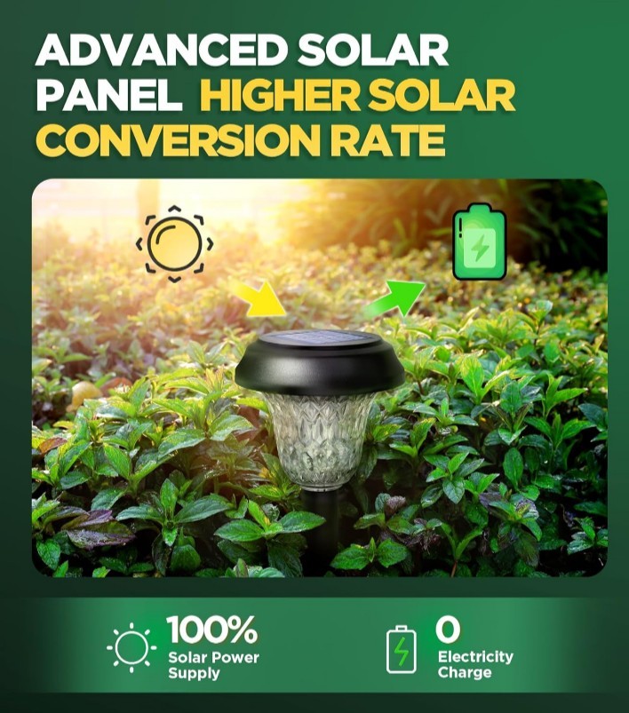 Solar Pathway LED Lights – Super Bright (Cold White) LED 10-12 Hours – 10 Pack