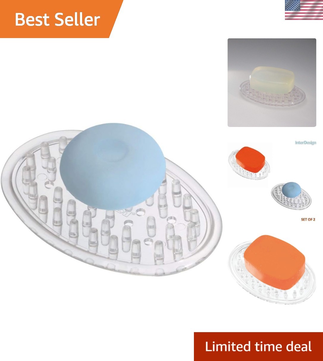 Eco-Friendly iDesign Soap Dish – Versatile Holder for Bath & Kitchen Essentials