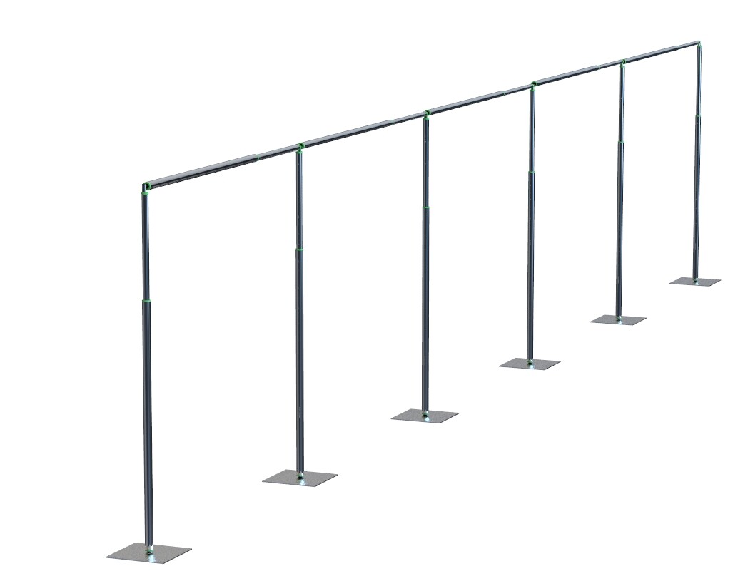 ADJUSTABLE QUICK BACKDROP KIT 10 FT TALL x 10FT-50FT WIDE PIPE WITHOUT DRAPE