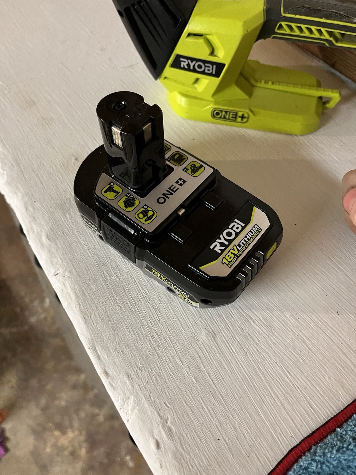 RYOBI PBP003 18V ONE+ HIGH PERFORMANCE Lithium-Ion 2.0 Ah Battery With Light Inc