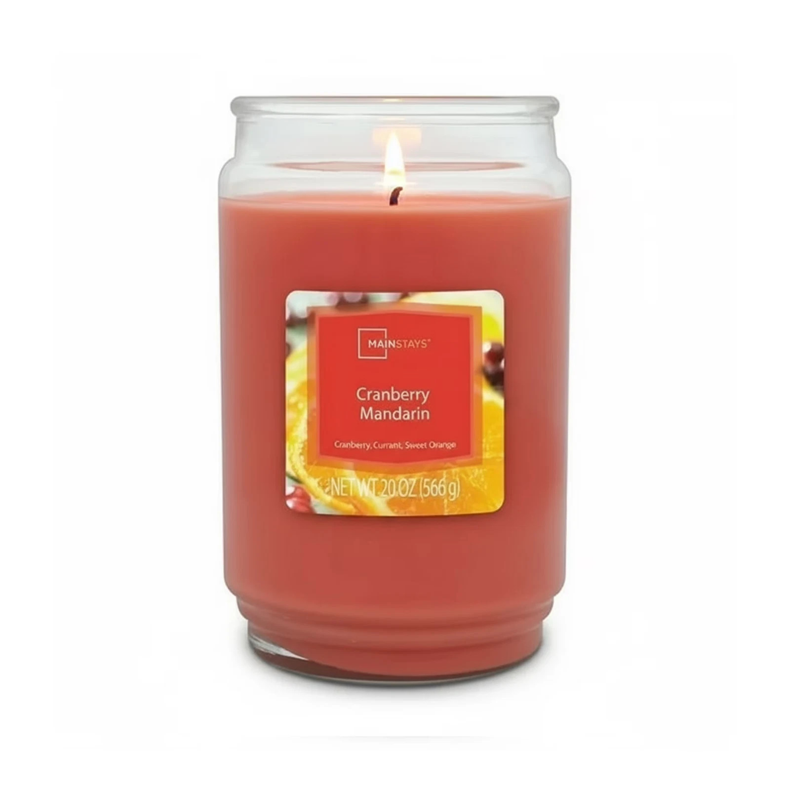 Mainstays Scented Mandarin Single Wick Large Glass Jar Candle, 20 oz