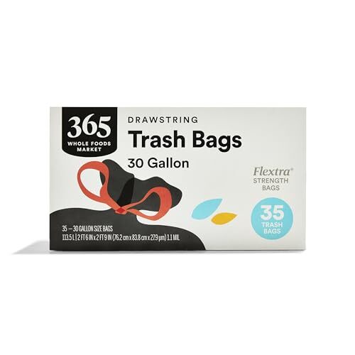 365 by , Drawstring Trash Bags (30 Gallon), 35 ct