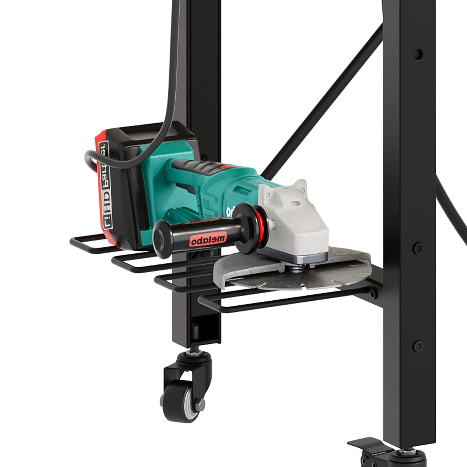 59″ L Heavy-Duty Adjustable Workbench with Pegboard & Power Outlets Work Bench