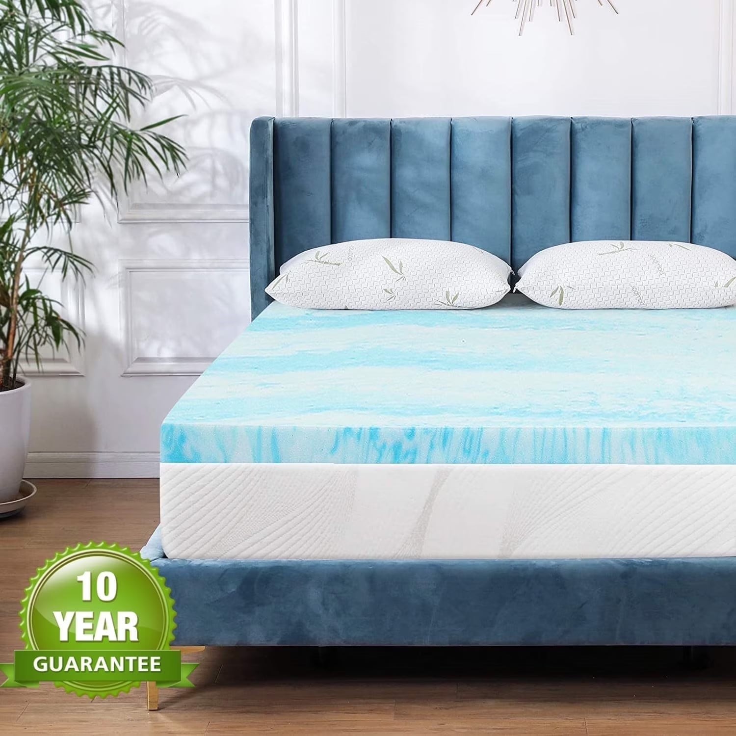 Beddle Gel Memory Foam Mattress Topper, Full Size, 2 inch, for Pressure Relief