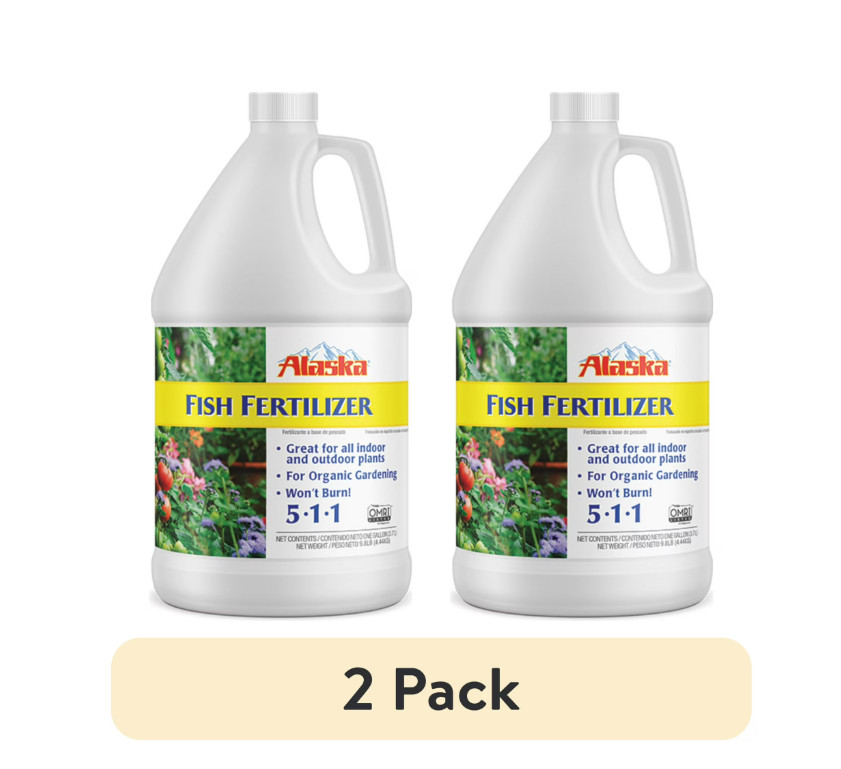 2 Packs,Alaska Fish Fertilizer 5-1-1 Plant Food, 1 gal