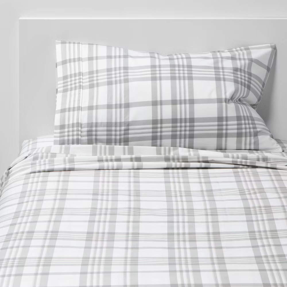 Threshold 400 Thread Count Cotton Sateen 3PC Sheet Set Wrinkle-Resistant