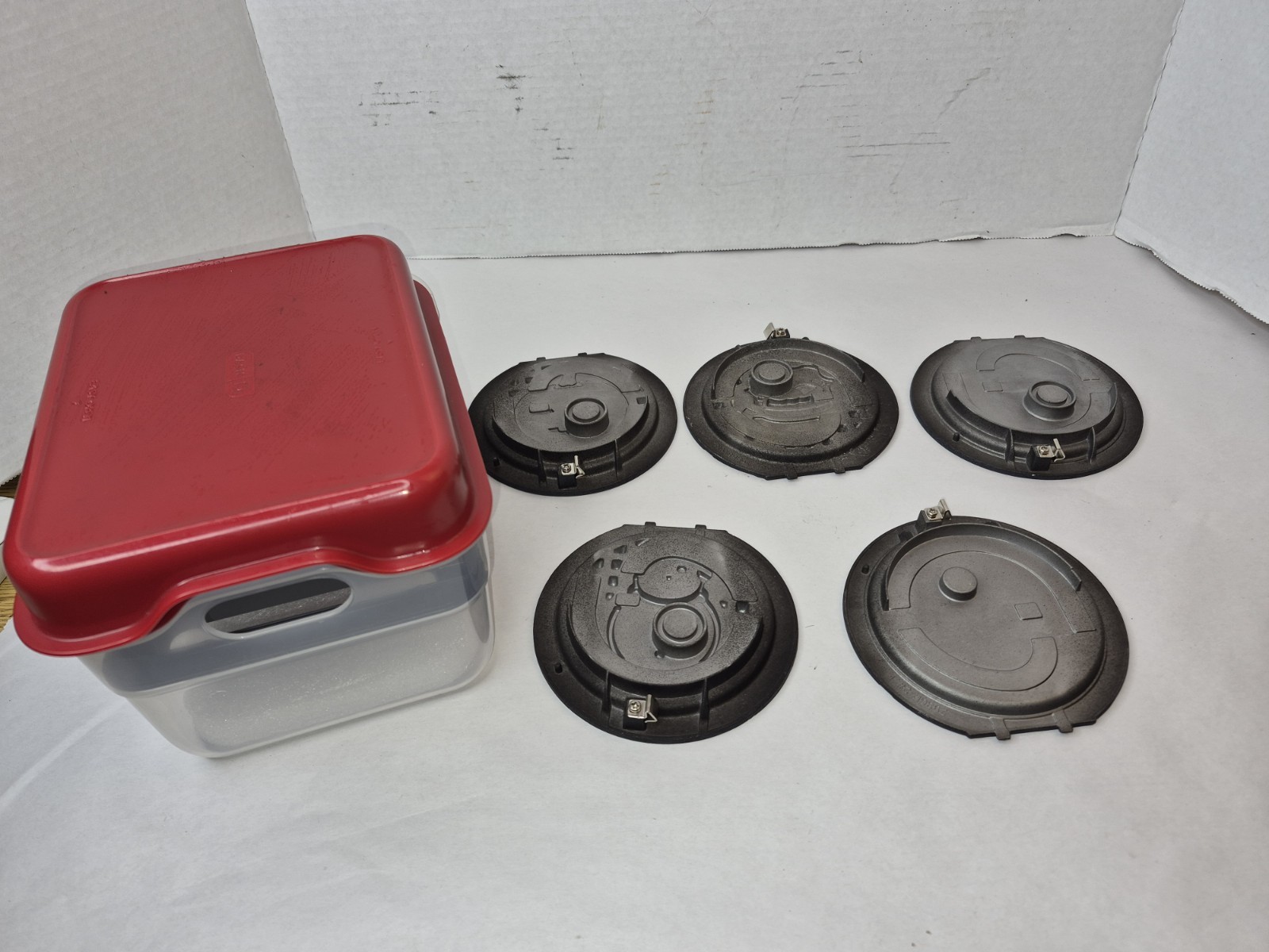 5 Dash Mini Removable Waffle Plates 4” Non-Stick W/ Case