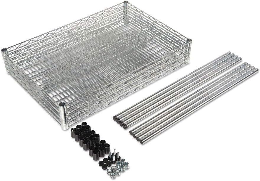 ALE Industrial Heavy-Duty Wire Shelving Starter Kit 4-Shelf 48w x 24d x 72h