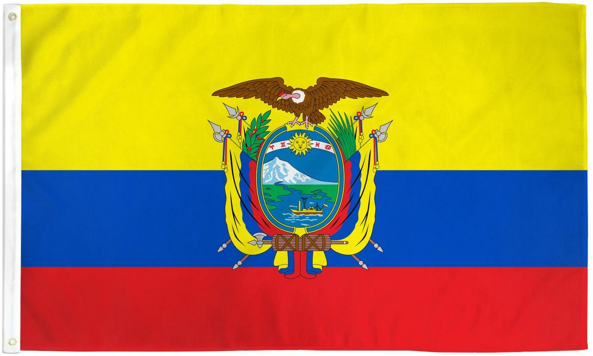 “ECUADOR” flag 2×3 ft polyester banner sign Ecuadorian Latin America UN