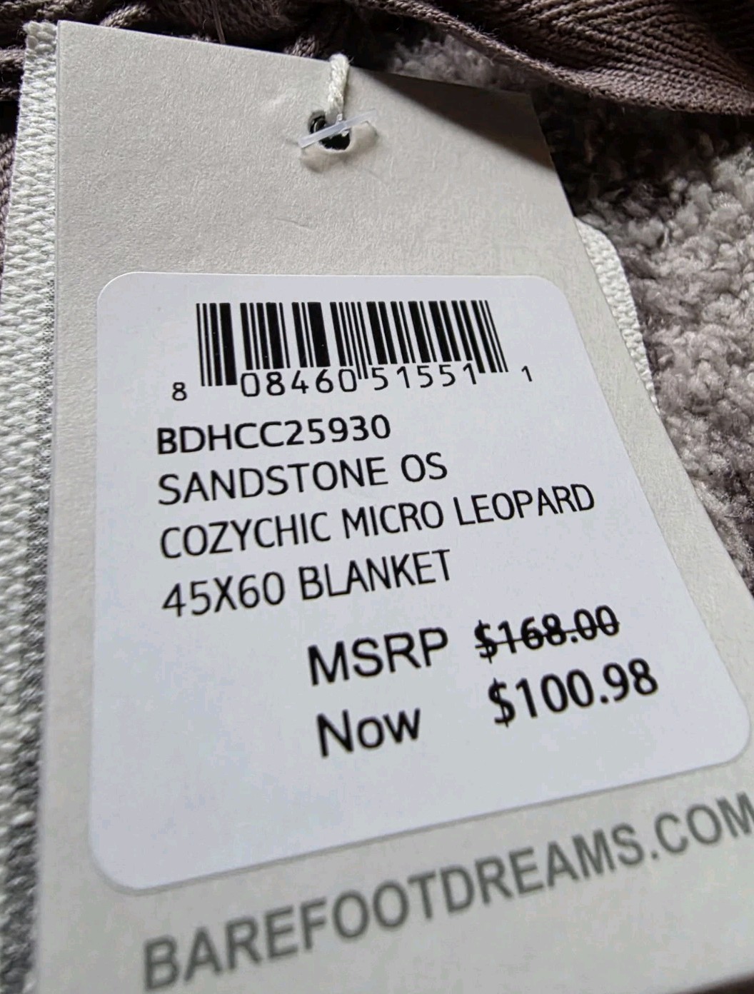 Barefoot Dreams CC Micro Leopard Sandstone Throw 45×60 NWT MSRP $168 ONLY $68