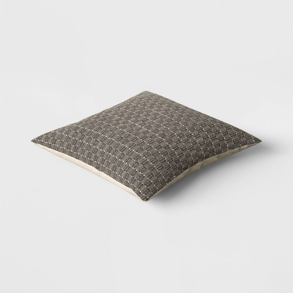 Oversized Textural Woven Square Throw Pillow Black/Neutral Threshold