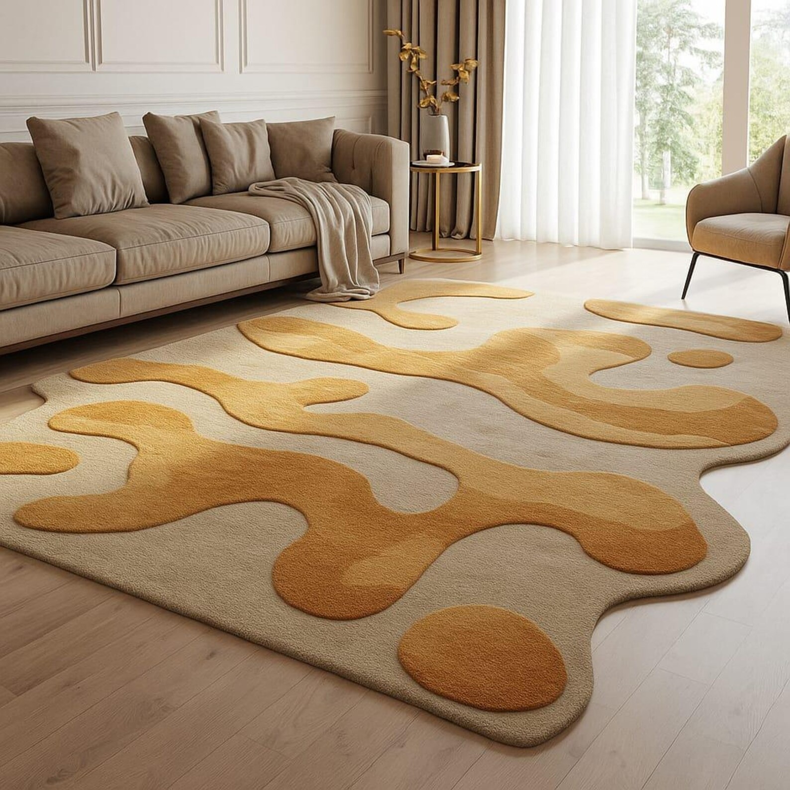 Handmade Rug | Irregular Rug | Wool Rugs | Living Room Rug | Tufted A286