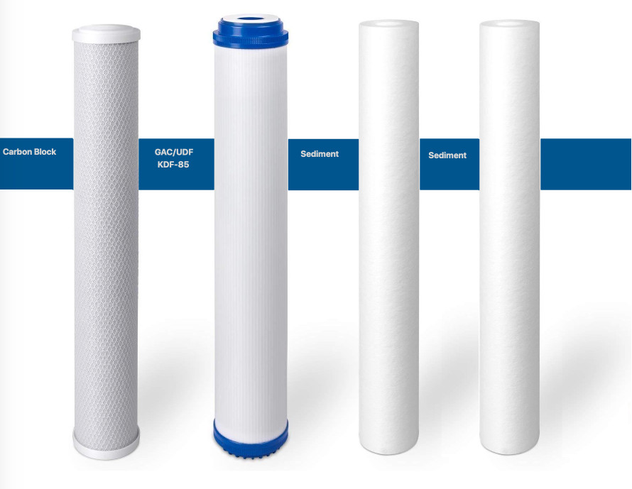 Big Big Whole House Filter Cartridges 4.5″x20″ Sediment Carbon Block KDF 85/GAC