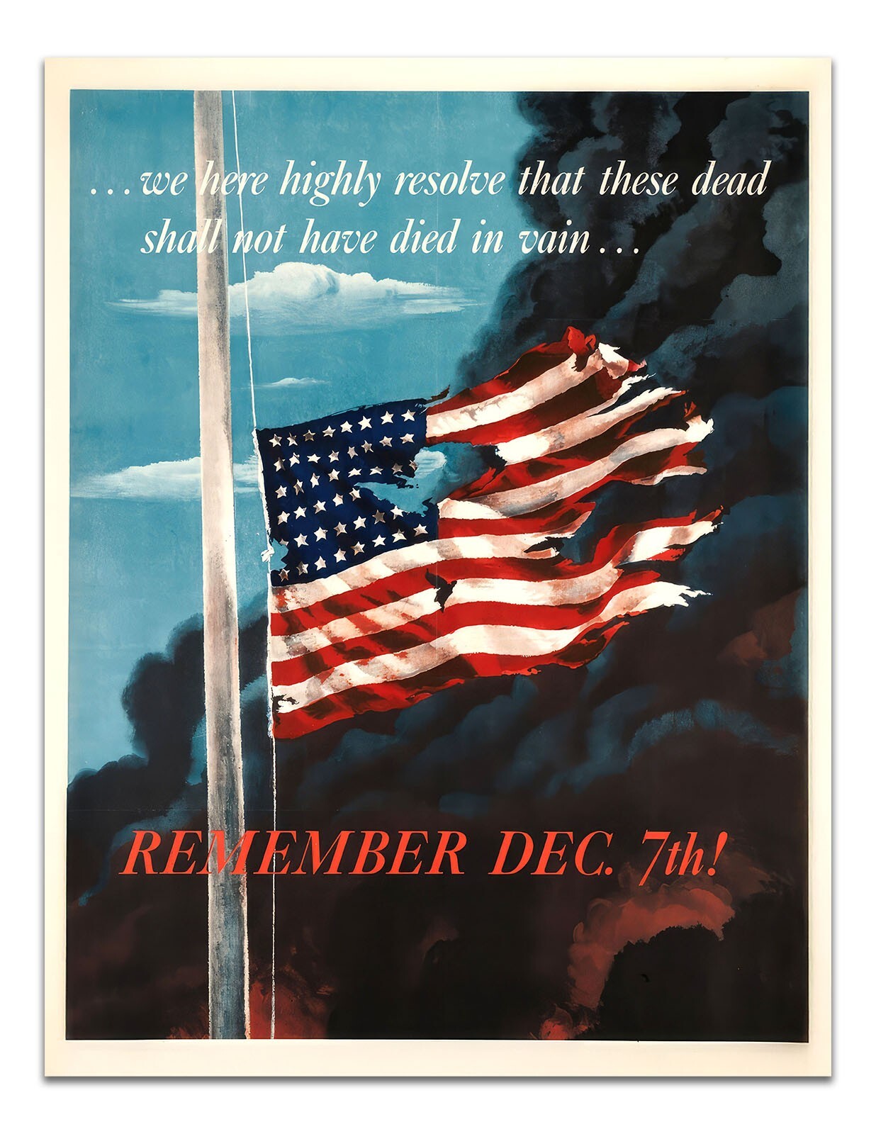 REMEMBER DEC. 7th Vintage War Pearl Habor WW2 Poster -Unframed- Art PRINT