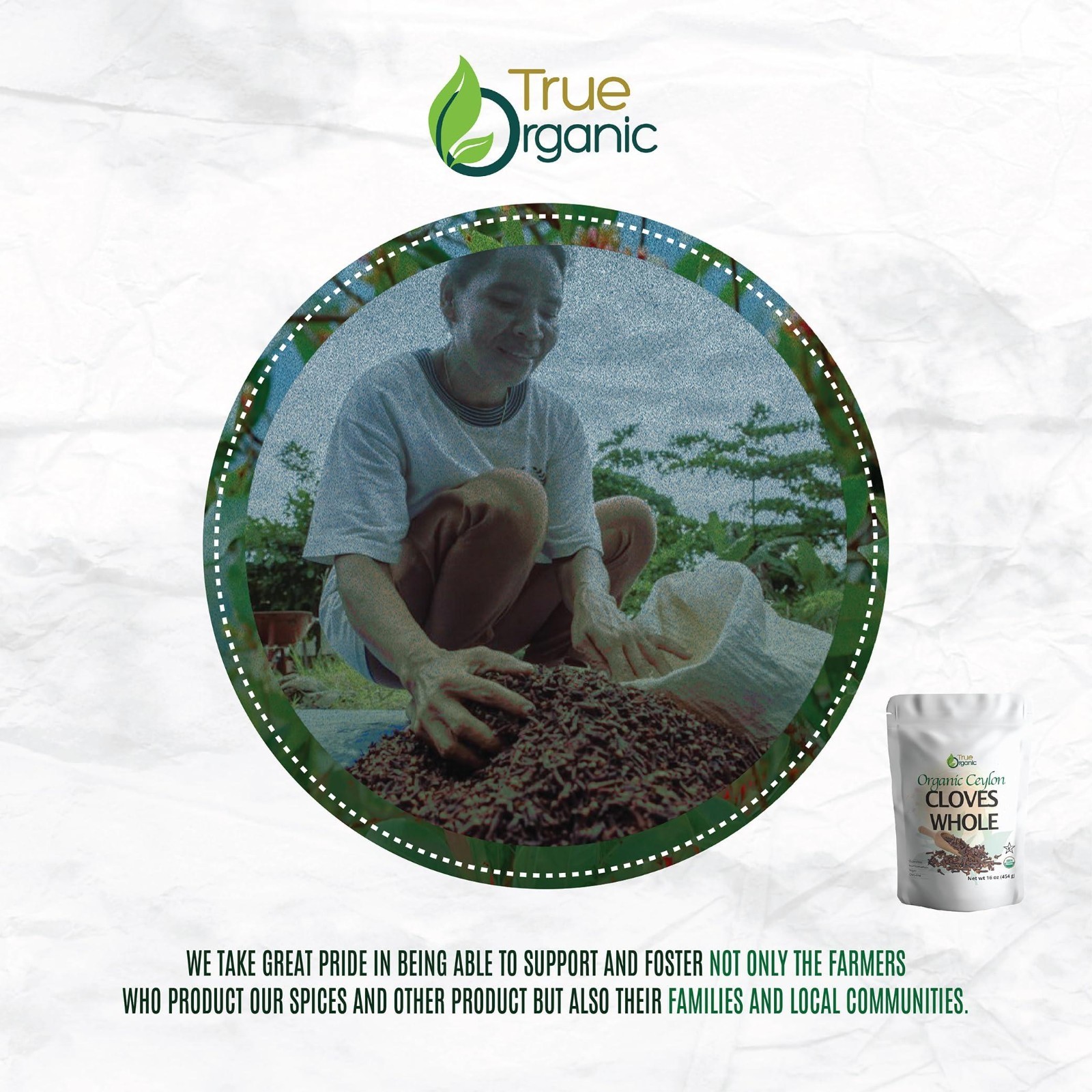 Organic Ceylon Whole Cloves 1 lb – USDA Kosher Non GMO Premium Grade Bulk Spices