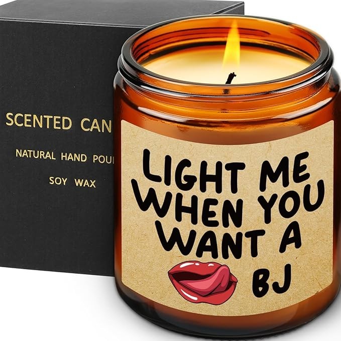 Lavender Scented Candle Gifts for Men, Naughty Candle Gifts for Him, Funny Gift