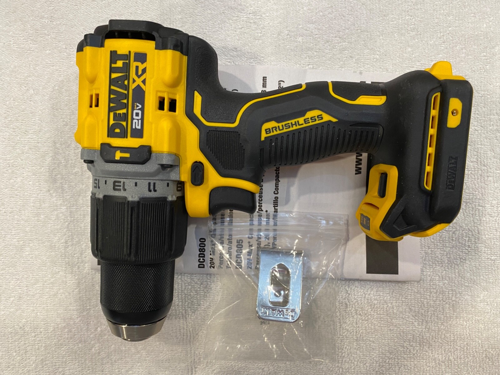 New Dewalt DCD805B 20V Max XR 1/2″ 2 Speed Brushless Hammer Drill Driver Li-ion