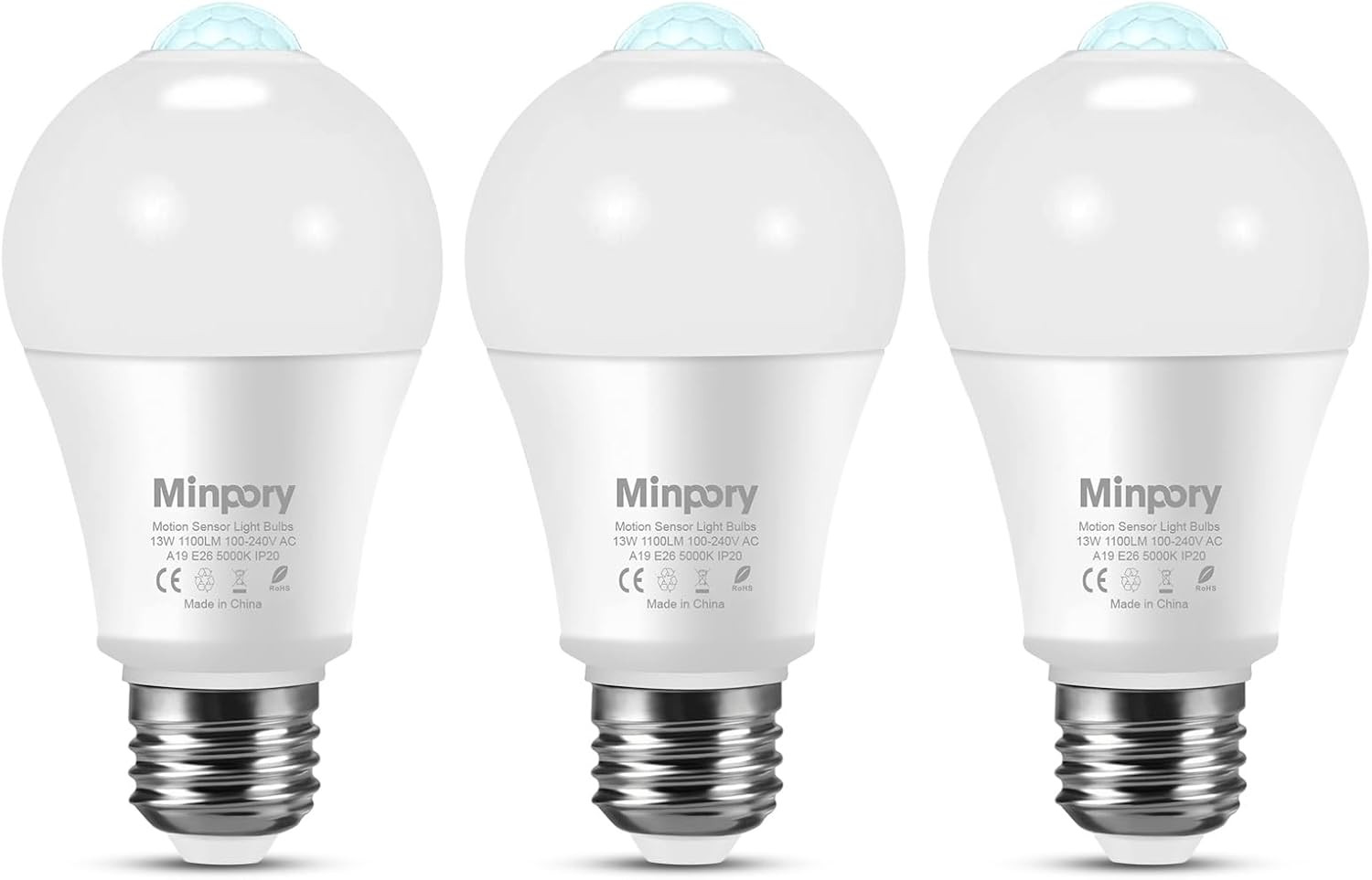 Motion Sensor Light Bulbs, 13W(100W Equivalent) Motion Detector Auto Activated D