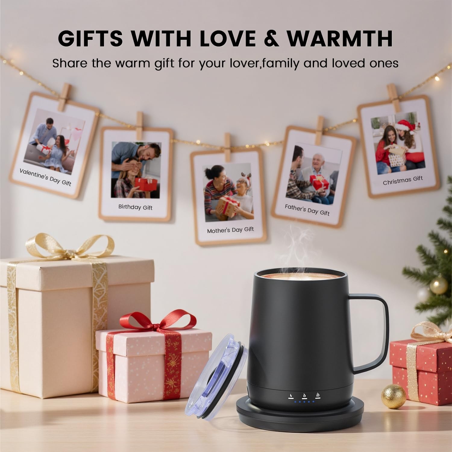 Smart Self Heating Coffee Mug,14oz Temperature Control Coffee Mug,Hot up to 1…
