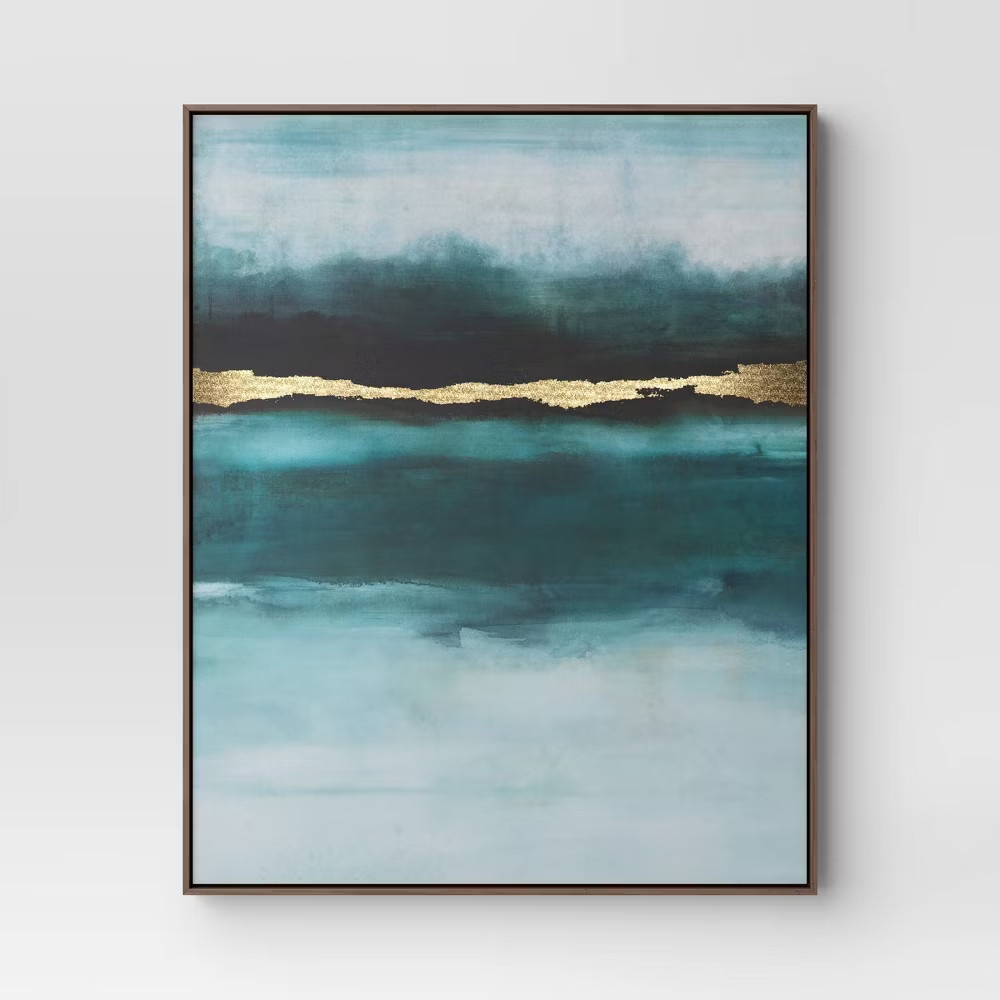 24″x30″ Jewel Tone Abstract Canvas Framed Art – Threshold