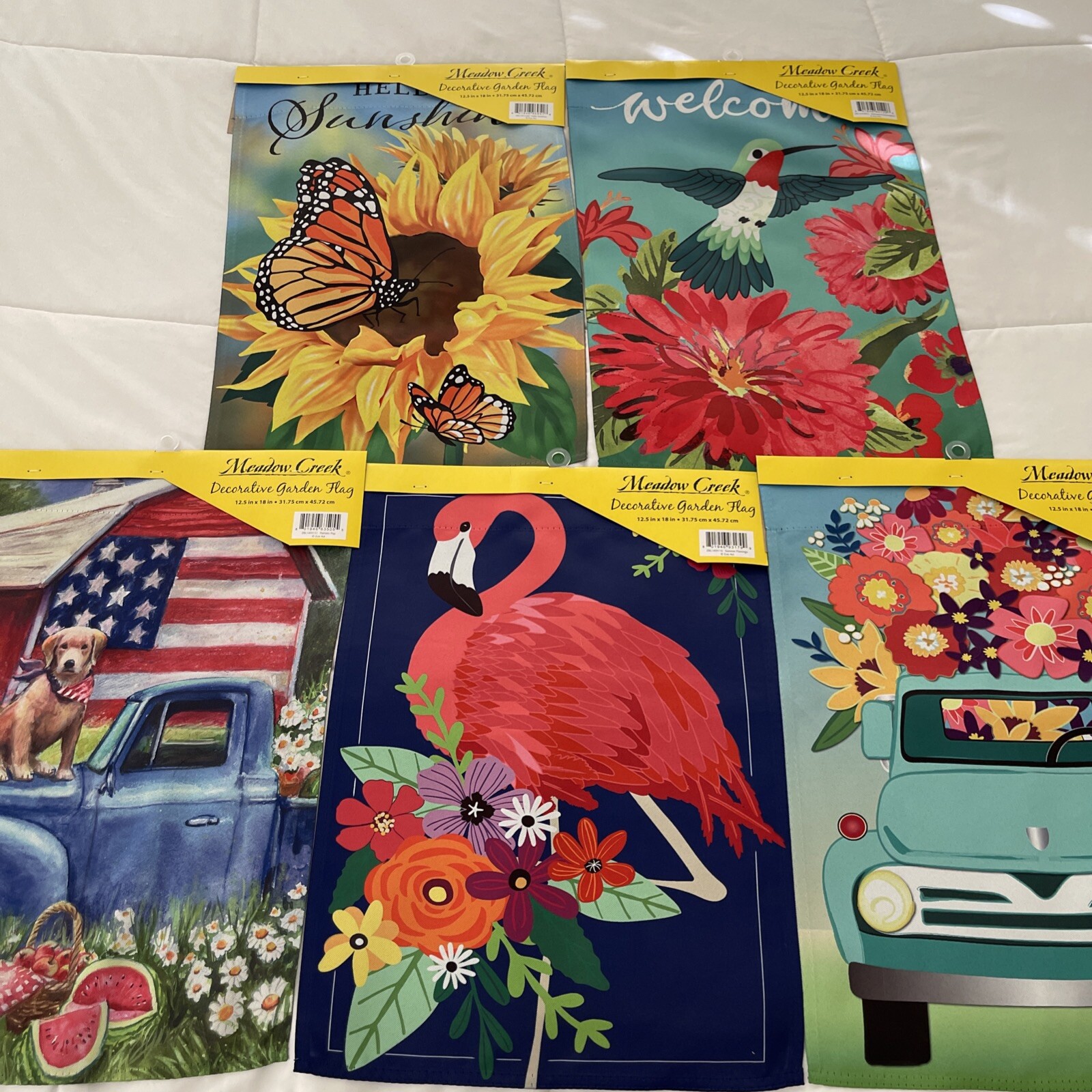 Meadow Creek Decorative Garden Flag 12.5 in x 18 in Double Sided / New