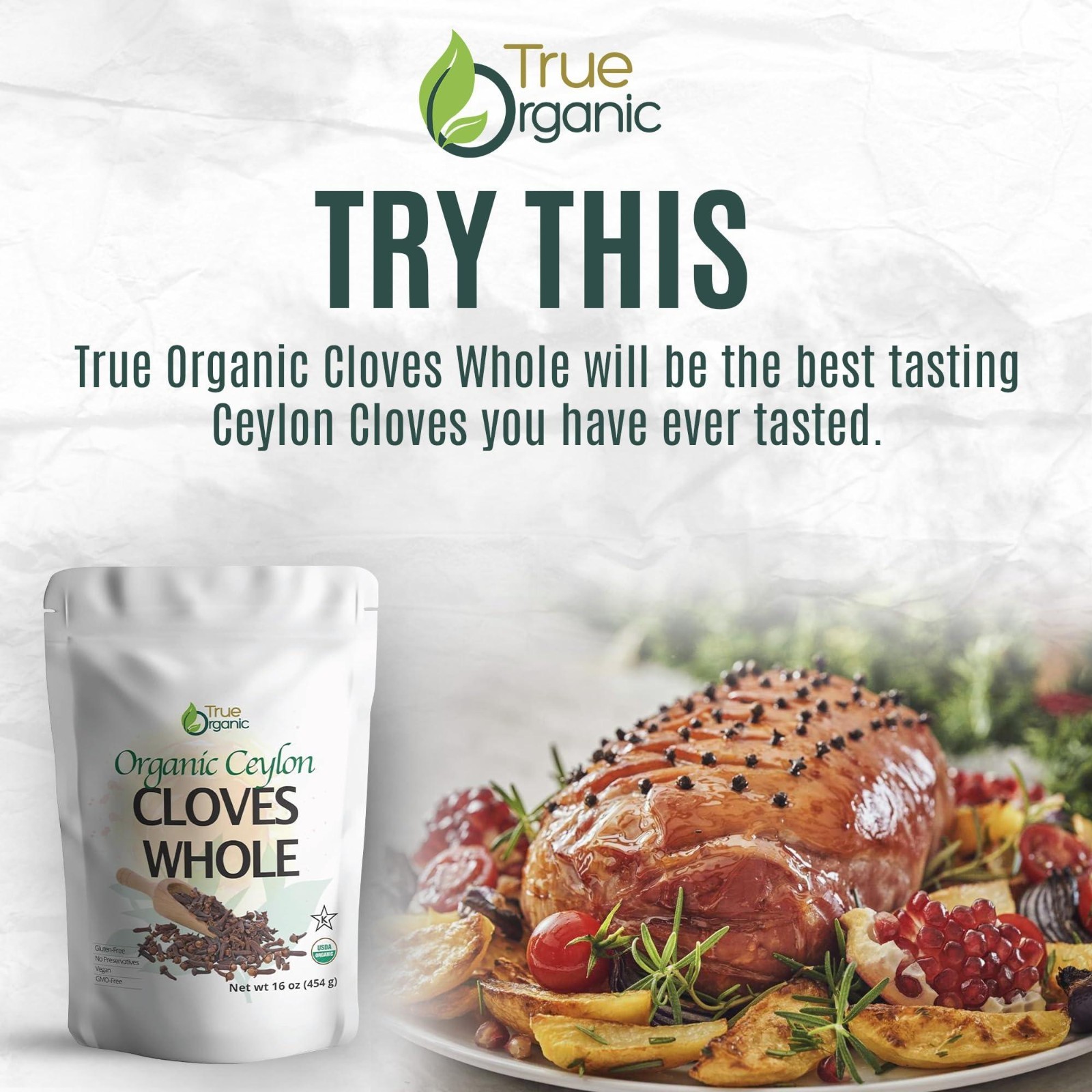 Organic Ceylon Whole Cloves 1 lb – USDA Kosher Non GMO Premium Grade Bulk Spices