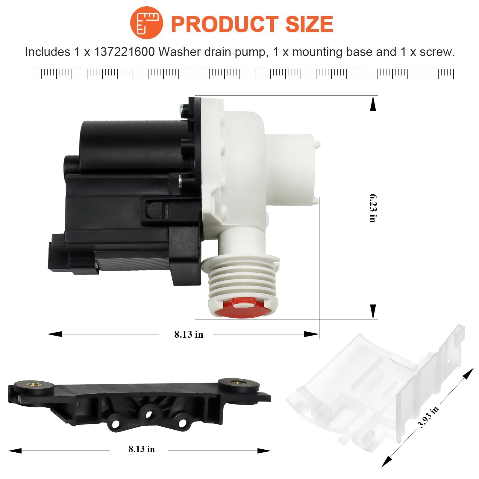 Washer Drain Pump Replacement for Kenmore Frigidaire – 365 Days Warranty, Fits M