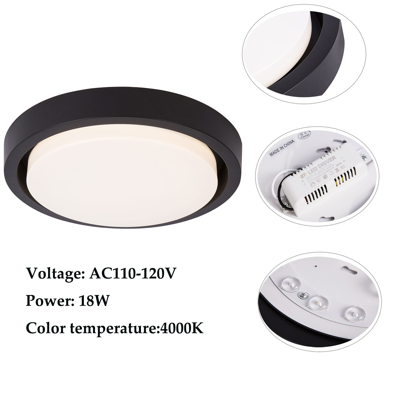 Ceiling Light LED Ceiling Lamp LED Fixture 18W Acrilic For Living Room 110V-120V