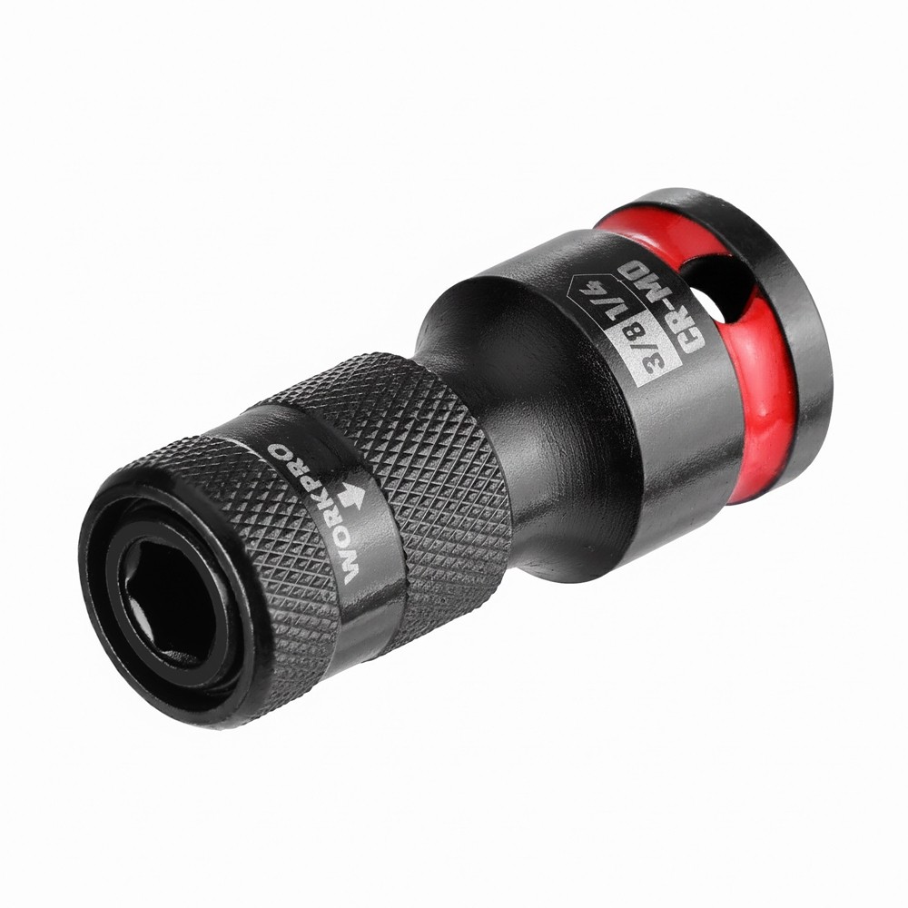 WORKPRO 3/8″ Square to 1/4-in Hex Quick Release Bit Holder Impact Socket Adapter